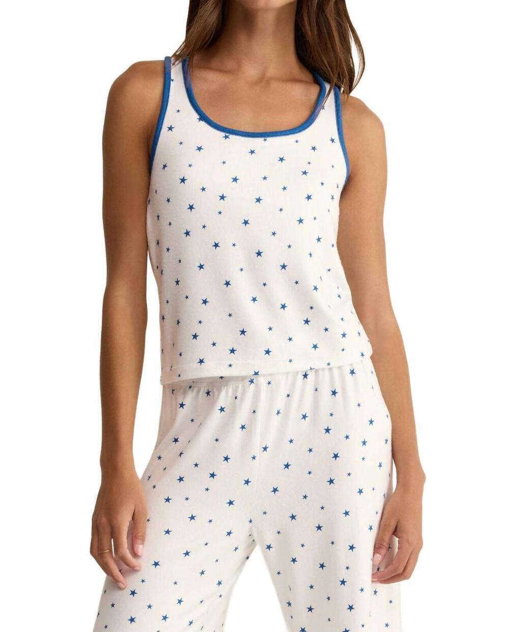 NEW Z SUPPLY luxe star tank top in white